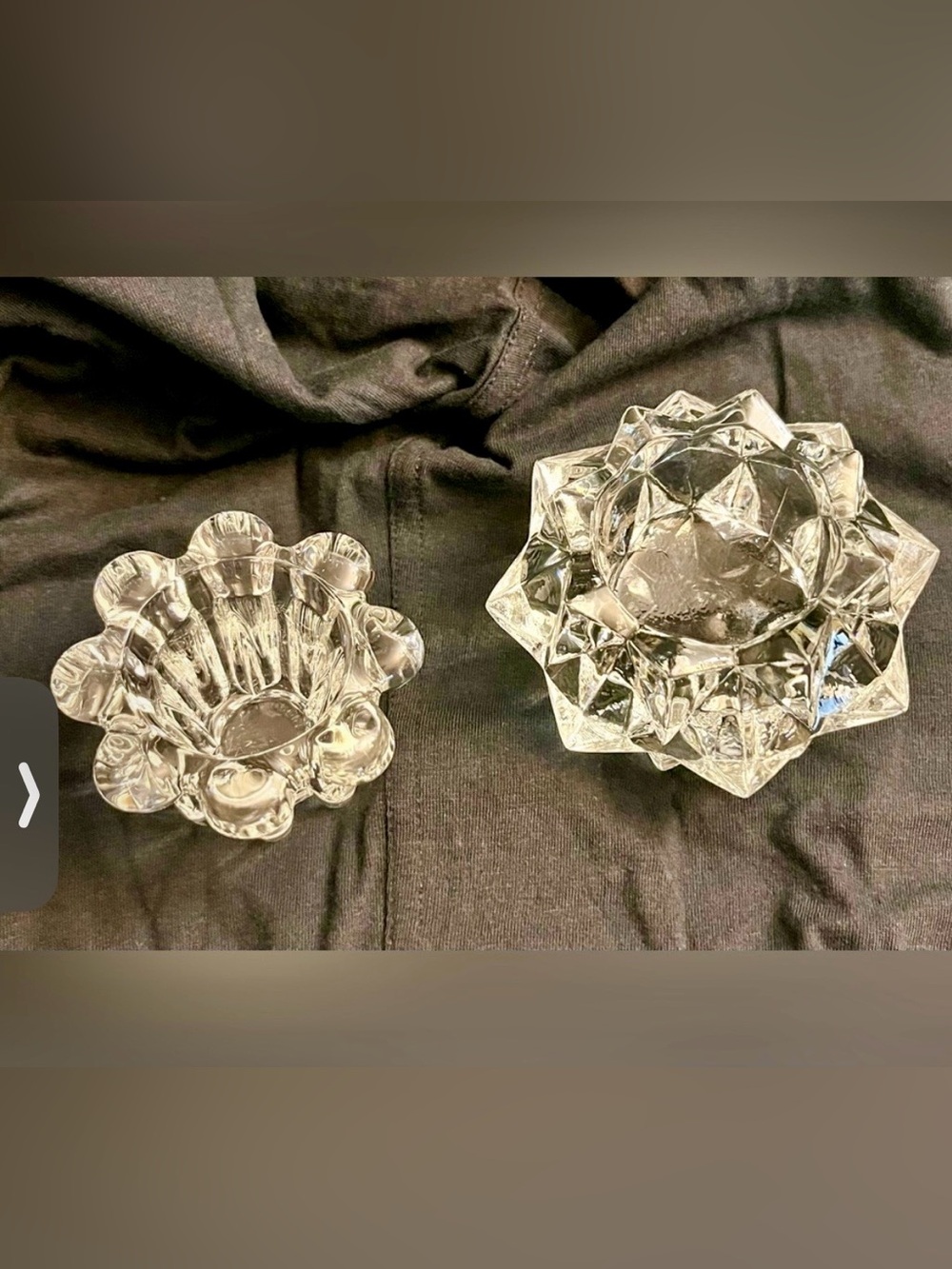 Vintage Reims France Bubble Glass & Diamond Starburst Candle Holder Set VMC